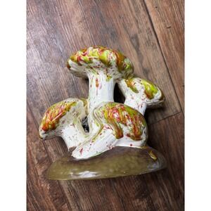 Vintage Ceramic Mushroom Glazed Figurine Retro Boho Decor Groovy